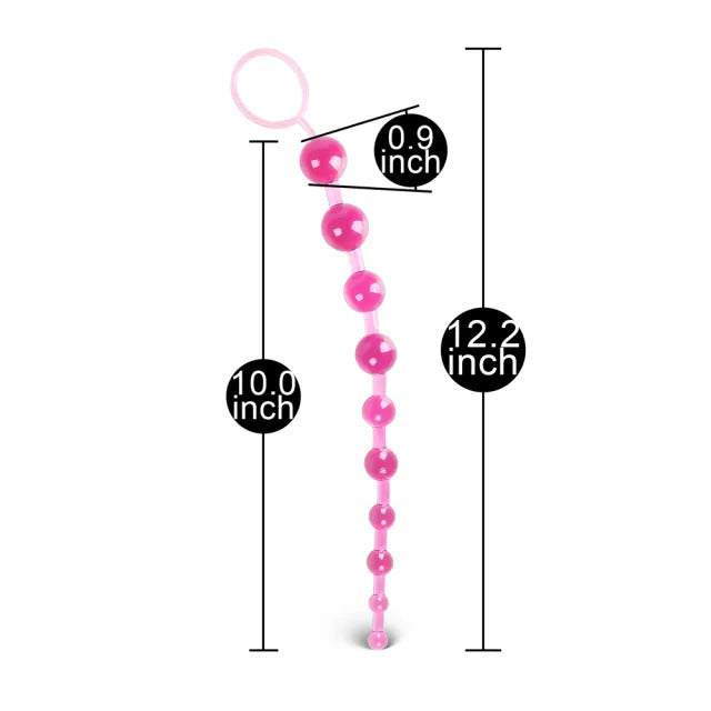 Pink Chain Of 10 Anal Beads