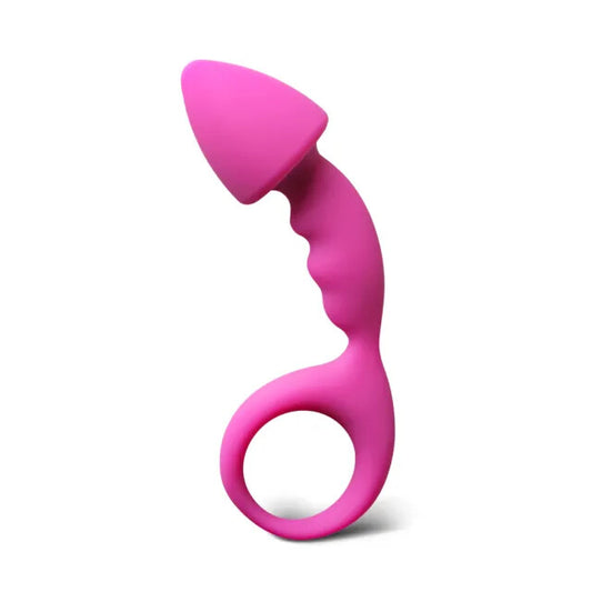 Pink Silicone Curved Comfort Butt Plug