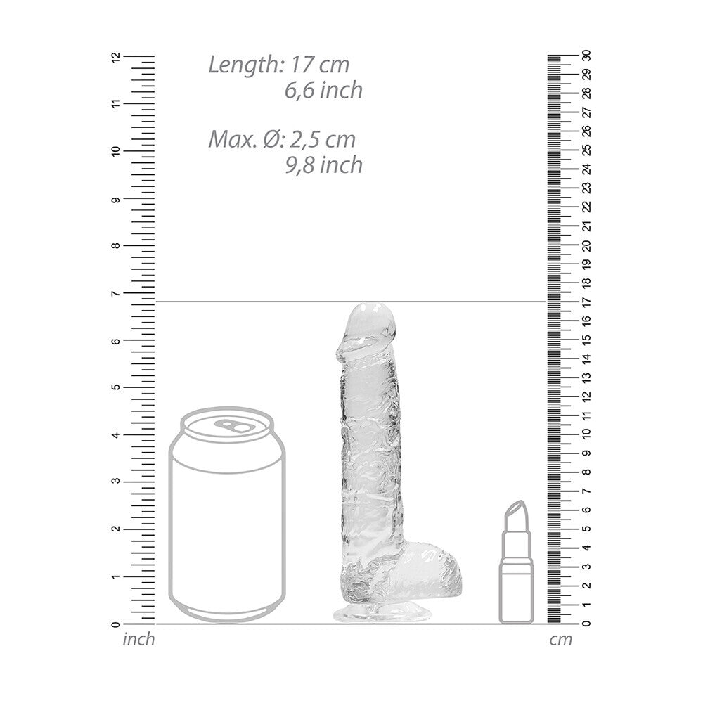 RealRock 6 Inch Transparent Realistic Crystal Clear Dildo